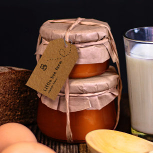 cute bee flying rustic kraft honey gift tags