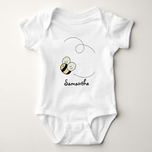 Cute Bee Happy Bumble Bee Baby Creeper (Front)