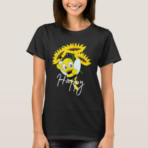 Cute Bee Happy Sunflower Women  Ray Of Sunshine T-Shirt