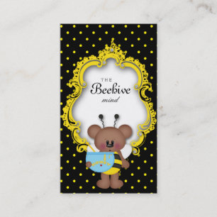 Cute Bee Hive Business Card Polka Dot