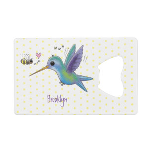 Cute bee hummingbird cartoon illustration