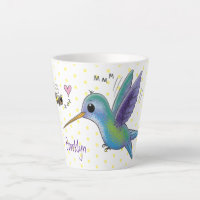 Cute bee hummingbird cartoon illustration
