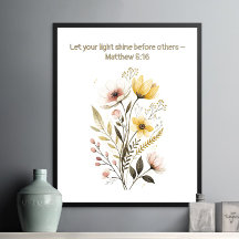 Cute Bee Inspirational Bible Verse Wall Art