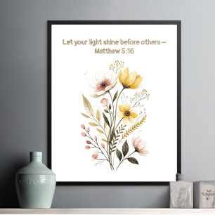 Cute Bee Inspirational Bible Verse Wall Art