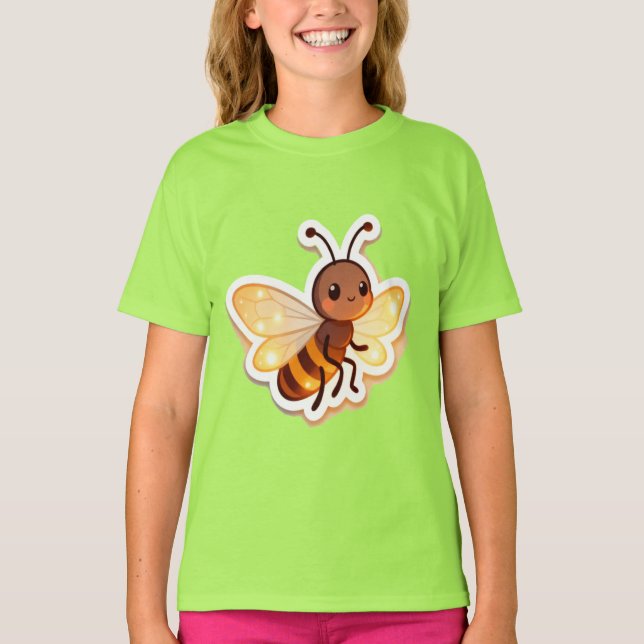 Cute Bee Kids T-Shirt – Adorable Cartoon Bee (Front)