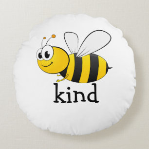 Cute Bee Kind Round Cushion