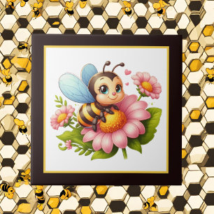 Cute bee lovers insect  tile
