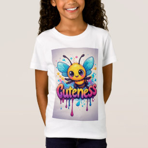 Cute Bee Mascot With Colourful Splash  T-Shirt