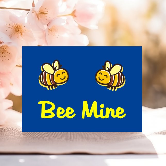 Cute Bee Mine Retro Bumble Bees Dark Colour Holiday Card (Creator Uploaded)
