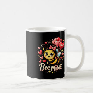 Cute Bee Mine Valentine Design With Hearts And Llo Coffee Mug