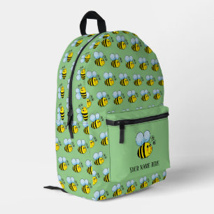 cute bee (name) printed backpack