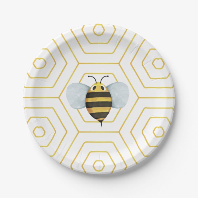 Cute Bee Paper Plates (Front)
