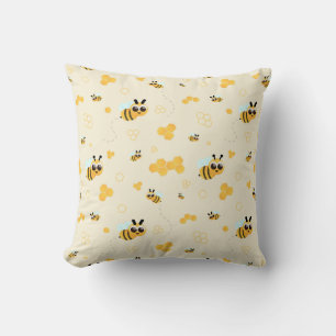 Cute Bee Pattern and Honey Comb Cushion
