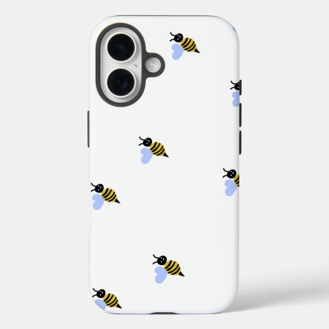Cute Bee Pattern iPhone Case – Minimalist & Fun De (Back)