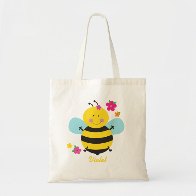 Cute Bee Personalised Budget Tote (Front)