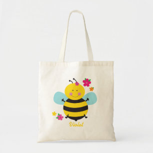 Cute Bee Personalised Budget Tote Bag