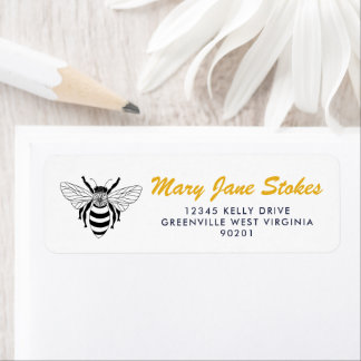 Cute Bee Return Address Label | Personalised 