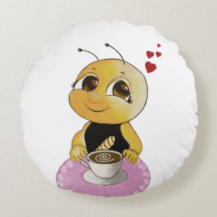 Cute Bee Round Cushion