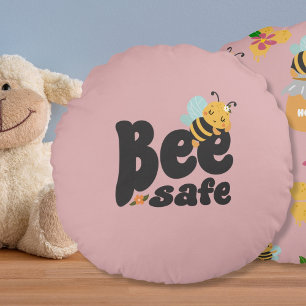 Cute Bee safe Cute Round Cushion
