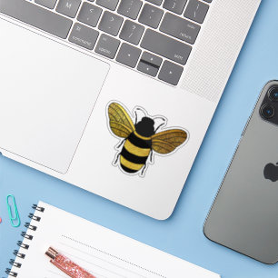 CUTE BEE SHINY YELLOW GOLD BLACK BUMBLEBEE CONTOUR