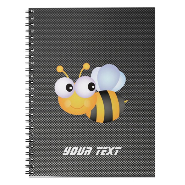 Cute Bee; Sleek Spiral Notebook (Front)