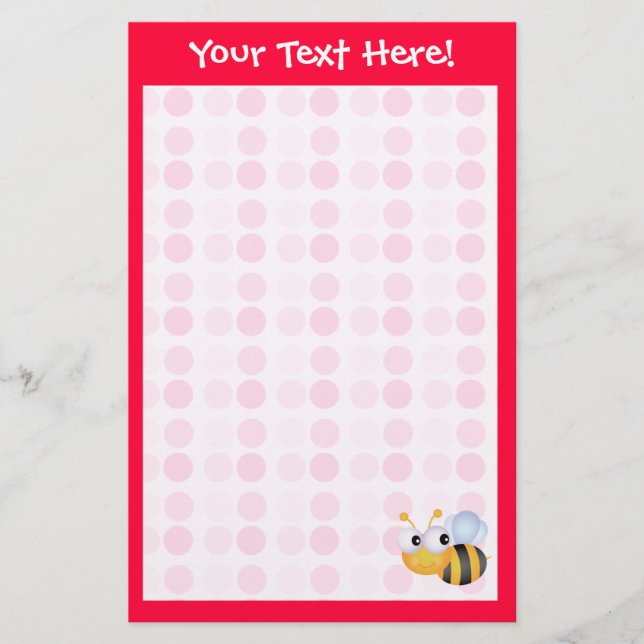 Cute Bee Stationery (Front)