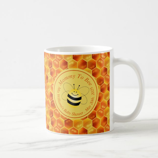 Cute Bee Themed Baby Shower Coffee Mug (Right)