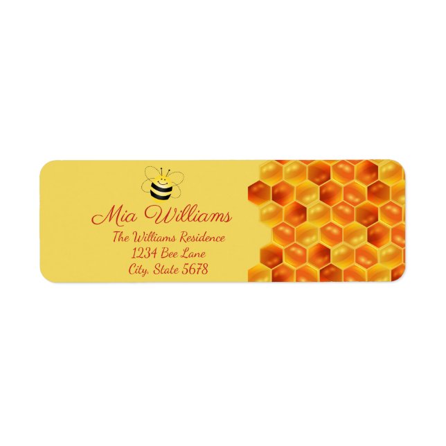 Cute Bee Themed Baby Shower Return Address (Front)