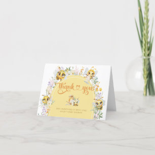 Cute Bee Watercolor Baby Shower Thank You Card
