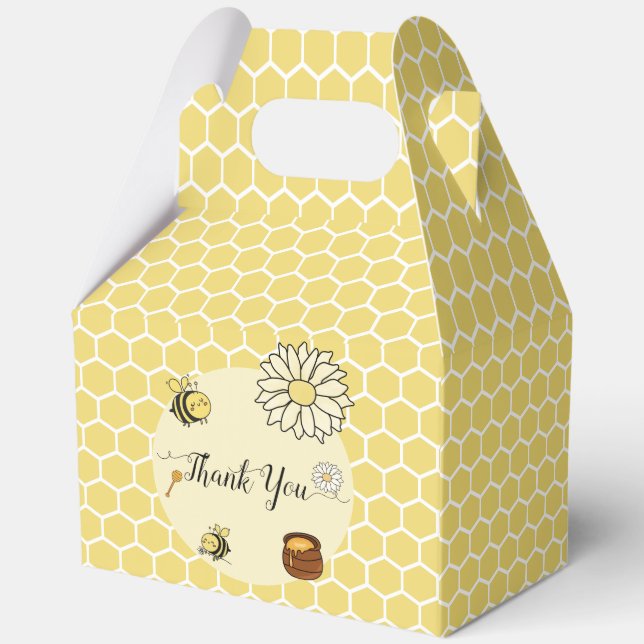 Cute Bee with Sweet Honey Baby Shower Favour Box (Back)
