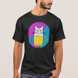 Cute Beer Cat Part Cat and Part Beer glass T-Shirt