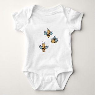 Cute Bees Baby Bodysuit