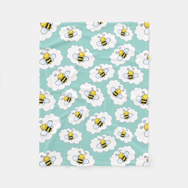Cute Bees fleece blankets (Front)