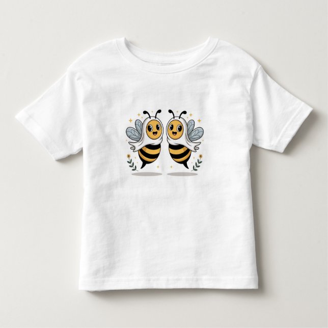 Cute Bees Illustration for Kids Toddler T-Shirt (Front)