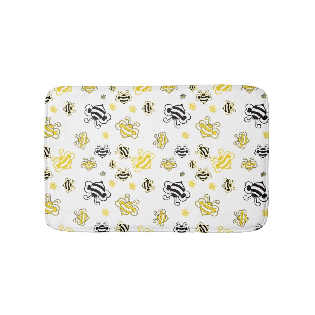 Cute bees pattern bath mat (Front)