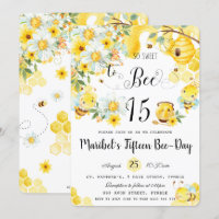 Cute Bees So Sweet to Bee 15 Birthday Quinceanera