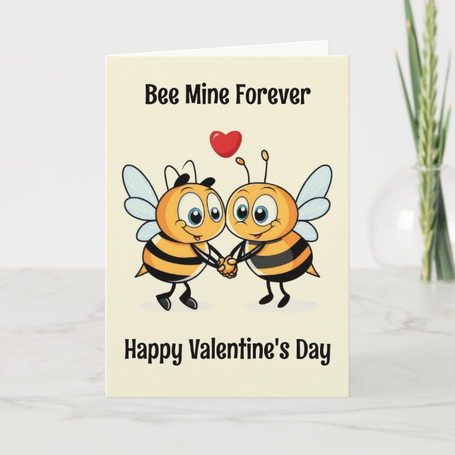 Cute Bees Valentine Card (Front)