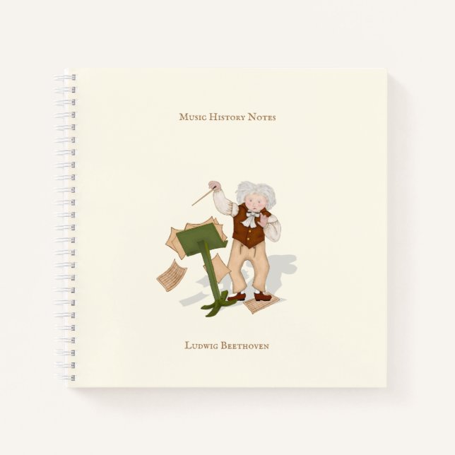 Cute Beethoven Portrait Musician's Personalised Notebook (Front)