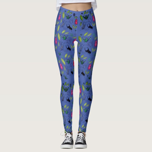 Cute Beetles Insects Art  Leggings (Front)