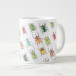 Cute Beetles Large Coffee Mug<br><div class="desc">Original watercolor beetles painted in vibrant colours and decorated in hearts. A sweet design to decorate your favourite mug!</div>