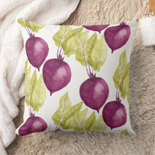 Cute Beetroot Watercolor Pattern Cushion