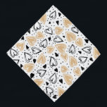Cute Beige And Black Hearts Bandana<br><div class="desc">Sweet black and beige hearts pattern</div>