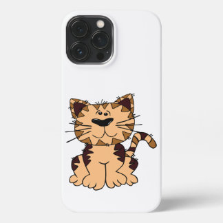 CUTE BEIGE AND BROWN big head CAT iPhone 13 Pro Max Case