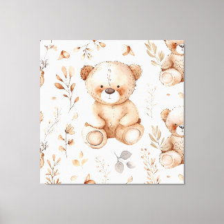 Cute Beige Baby Bear Canvas Print