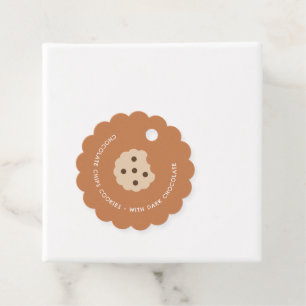 Cute Beige Brown Homemade Chocolate Chips Cookies Favour Tags