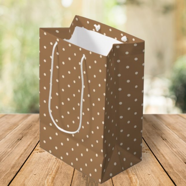 Cute beige polka dot medium gift bag (Creator Uploaded)