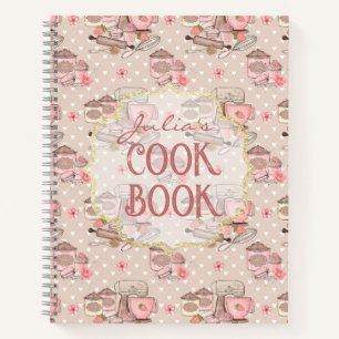 Cute Beige Retro Cook Book Personalised