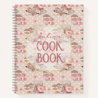 Cute Beige Retro Cook Book Personalised