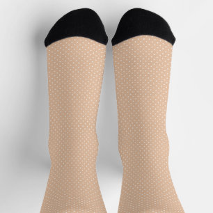 Cute beige tan and white polka dot pattern stylish socks