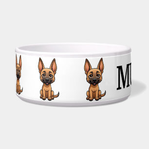 Cute Belgian Malinois Personalise Bowl